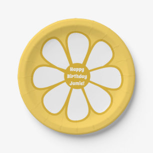 Personalisierte Niedliche Retro Daisy Blume Pappteller