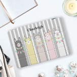 Personalisierte Niedliche Retro-farbige Llamas iPad Pro Cover<br><div class="desc">Das Produktdesign zeichnet sich durch eine Illustration von Retro-farbigen dekorierten Lamas aus. Dieses bezaubernde Tierdesign mit weißen Streifen macht ein niedliches,  modernes und einzigartiges iPad Cover mit personalisiertem Text und Hintergrundfarbe.</div>