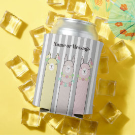 Personalisierte Niedliche Retro-Farbige Llamas Kin Dosenkühler