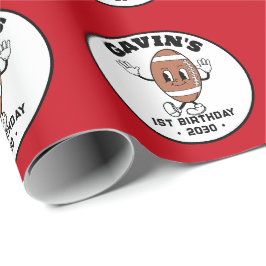 Personalisierte Niedliche Retro Fußball Geburtstag Geschenkpapier