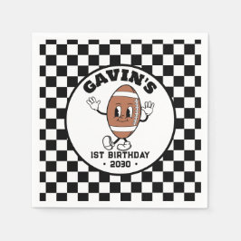 Personalisierte Niedliche Retro Fußball Geburtstag Serviette