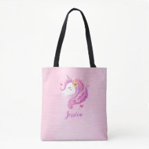 Personalisierte Niedliche Rosa Girl Einhorn Tote T