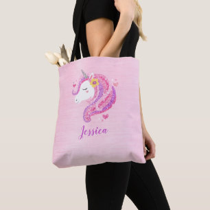 Personalisierte Niedliche Rosa Girl Einhorn Tote T