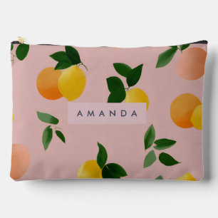 Personalisierte Niedliche Rosa Zitronenfrüchte Zubehörtasche