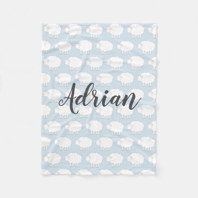 Personalisierte niedliche Schaf-Fleecedecke für Fleecedecke (Vorderseite)