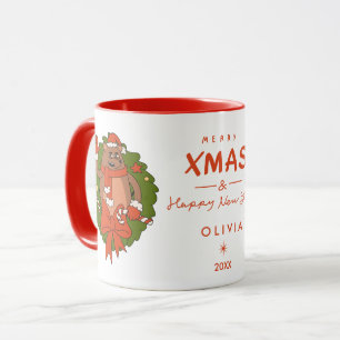 Personalisierte Niedliche Sloth Christmas Tasse - 