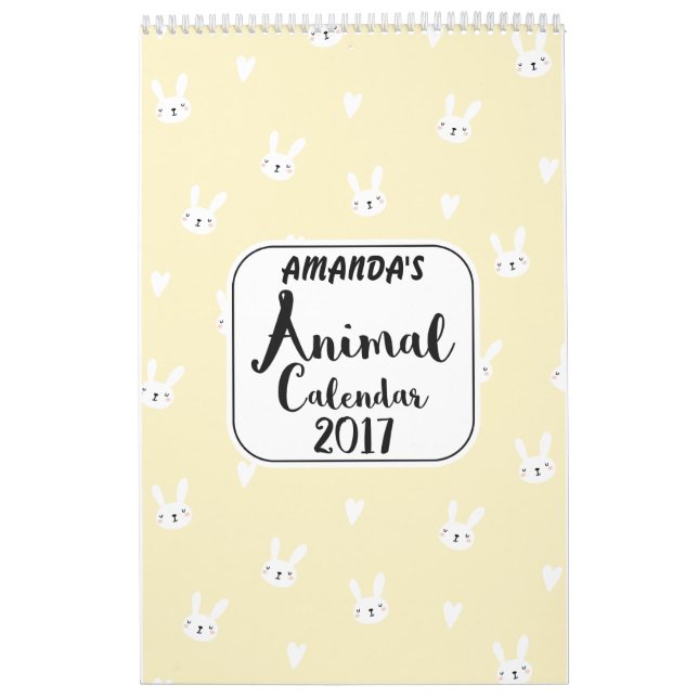 Personalisierte Niedliche Tiere 2017 Kalender (Titelbild)