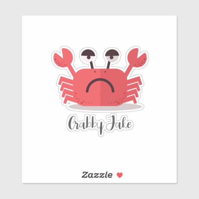 Personalisierte Niedliche und einfache Crabby-Krab Aufkleber (Blatt)