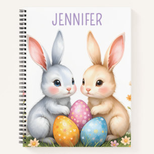 Personalisierte Niedliche Wasserfarben OsterBunnie Notizbuch