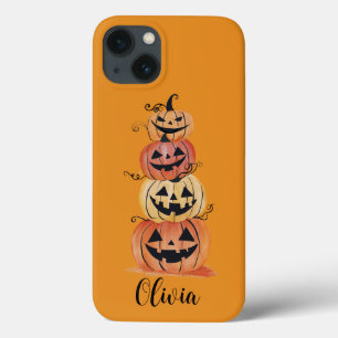 Personalisierte Niedliche Wasserfarbenkürbis, Hall Case-Mate iPhone Hülle