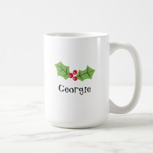Personalisierte Niedliche Weihnachten & Berries Kaffeetasse