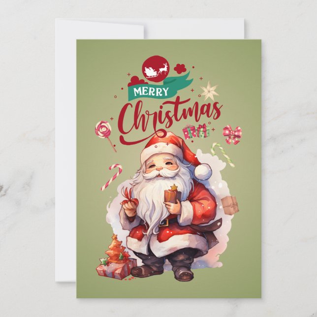 Personalisierte Niedliche Weihnachtskarte Feiertagskarte (Vorderseite)