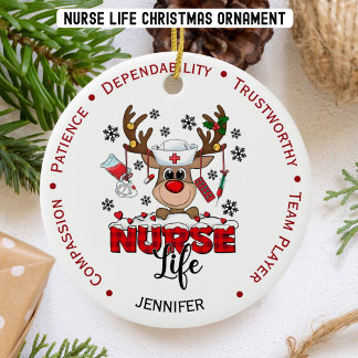 Personalisierte Niedliche Weihnachtskrankheit Keramik Ornament