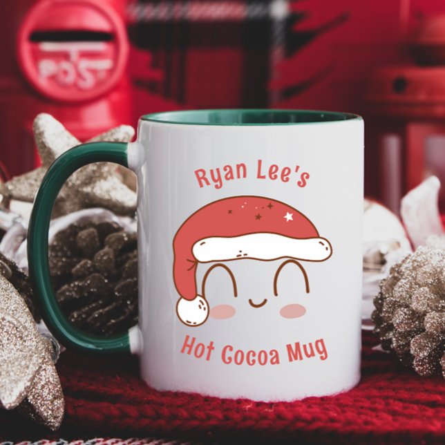 Personalisierte Niedliche Weihnachtsmannmütze Hot  Tasse (Von Creator hochgeladen)