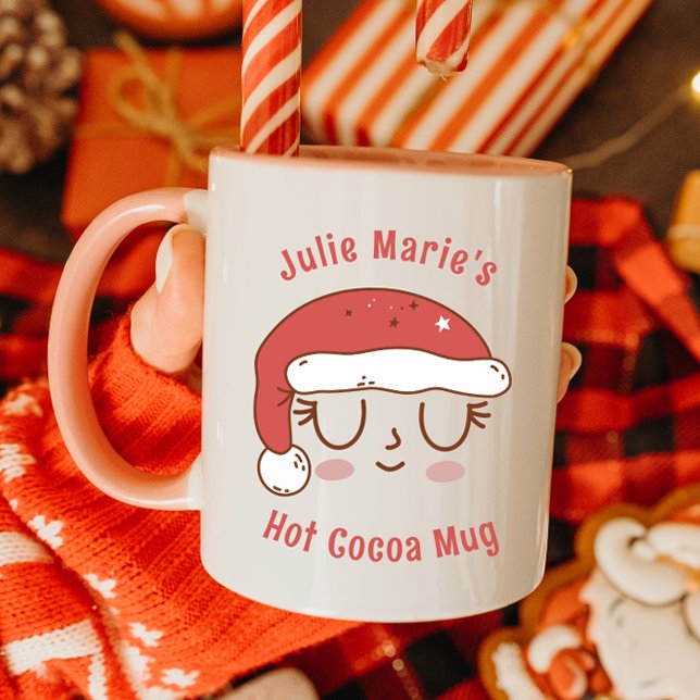 Personalisierte Niedliche Weihnachtsmannmütze Hot  Tasse (Von Creator hochgeladen)
