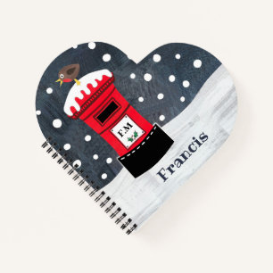 Personalisierte Niedliche Weihnachtspostbox & Robi Notizbuch