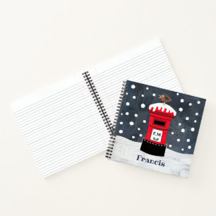 Personalisierte Niedliche Weihnachtspostbox & Robi Notizbuch
