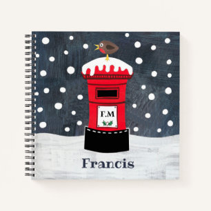 Personalisierte Niedliche Weihnachtspostbox & Robi Notizbuch