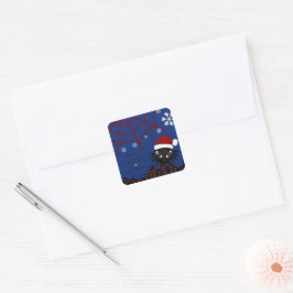 Personalisierte niedliche Weihnachtsspinne Quadratischer Aufkleber