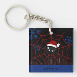 Personalisierte niedliche Weihnachtsspinne Schlüsselanhänger