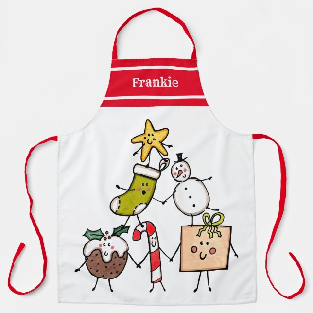Personalisierte Niedliche Weihnachtszeichen Schürze (Vorderseite)