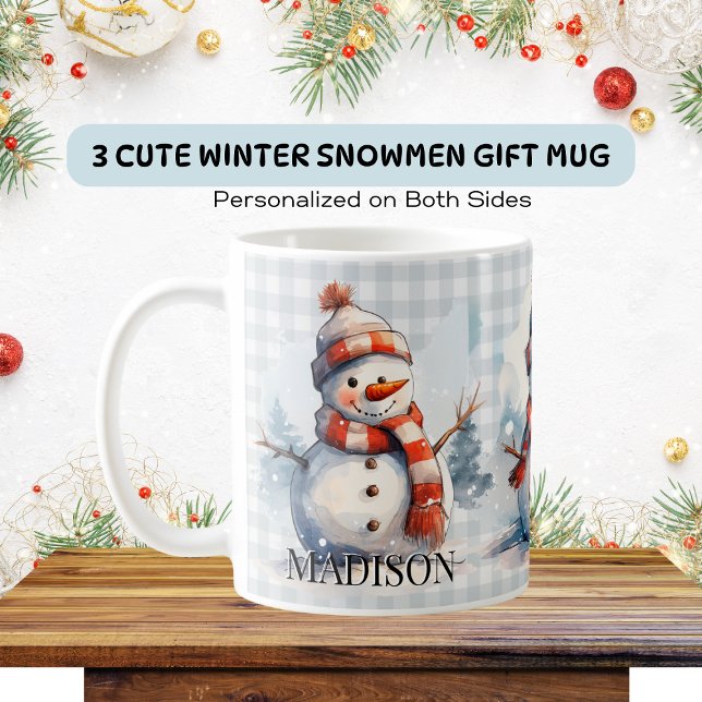 Personalisierte Niedliche Winterschneeferien Kaffeetasse (Von Creator hochgeladen)