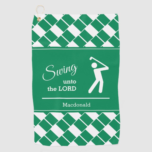 Personalisierte NIGERIA FLAG Swing To Lord Golfhandtuch (Vorderseite)