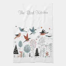 Personalisierte nordische Vögel und Wald
