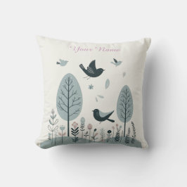 Personalisierte nordische Vögel & Wald  Kissen