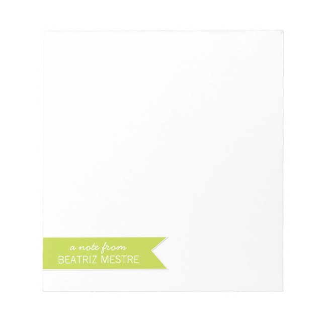 Personalisierte Note Pads A note from.. | Grün Notizblock (Vorderseite)