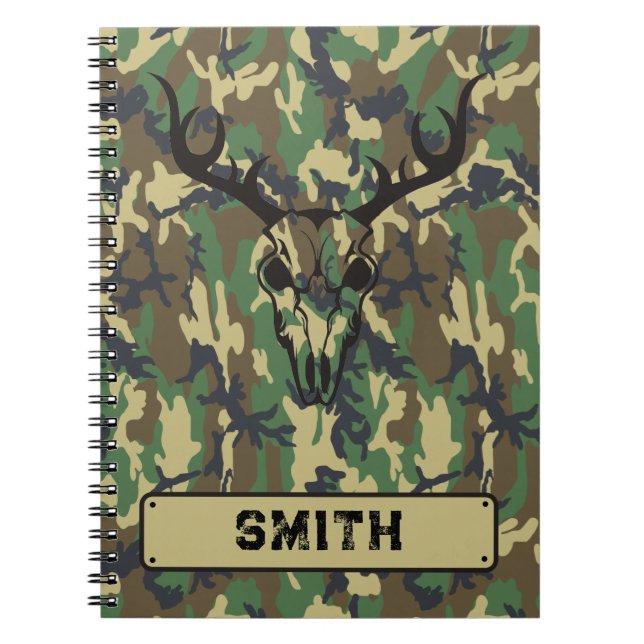 Personalisierte Notebook-Woodlands-Camouflage Notizblock (Vorderseite)
