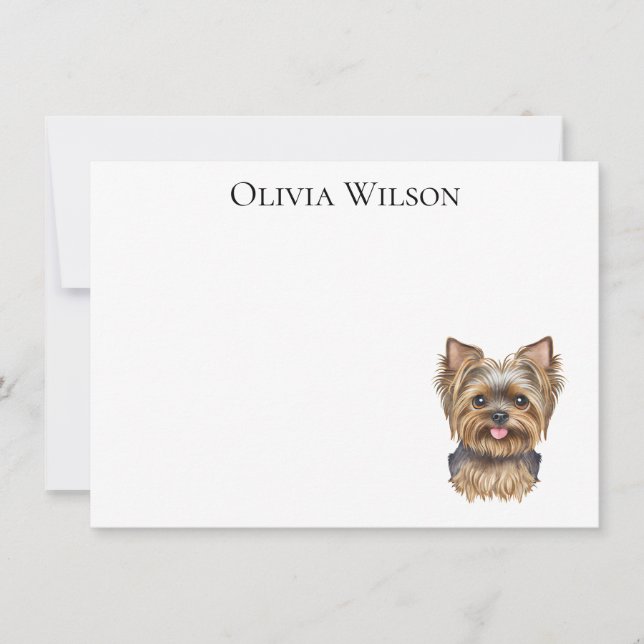 Personalisierte Notecards mit Yorkie Mitteilungskarte (Vorderseite)