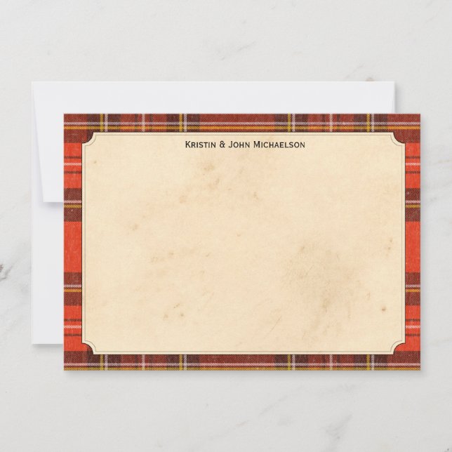 Personalisierte Notecards von Tartan Mitteilungskarte (Vorderseite)