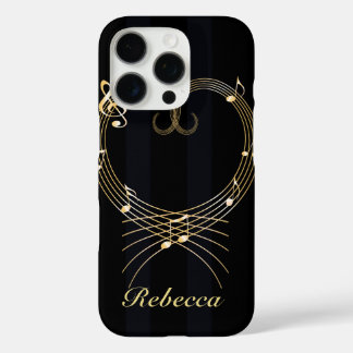 Personalisierte Noten des Goldenen Herzens iPhone 16 Pro Hülle