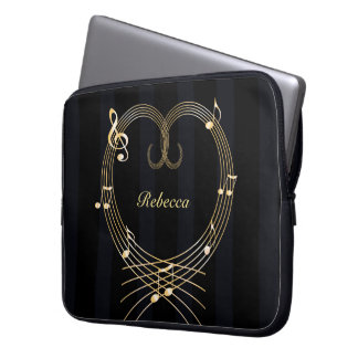 Personalisierte Noten des Goldenen Herzens Laptopschutzhülle