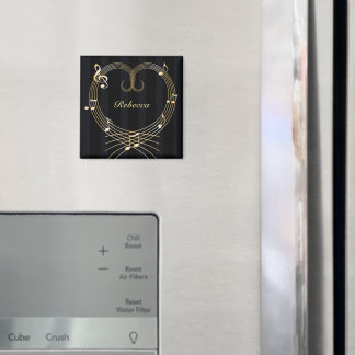 Personalisierte Noten des Goldenen Herzens Magnet