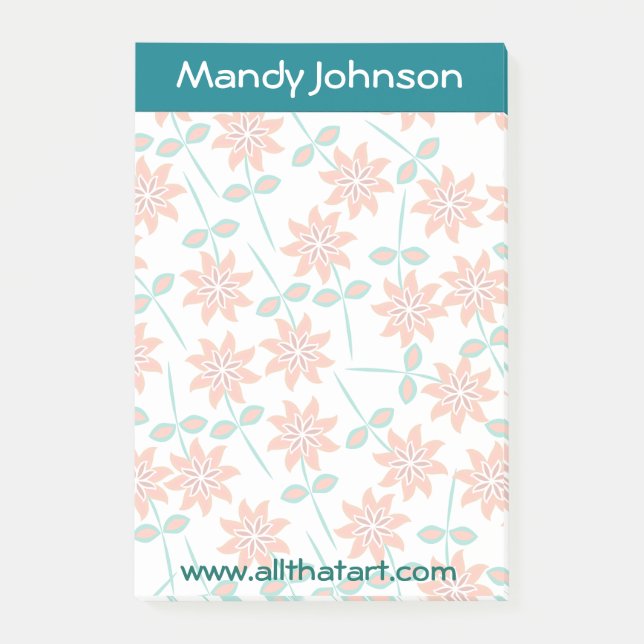 Personalisierte Notepad-Aquamarine Grenze Verblend Post-it Klebezettel (Vorderseite)