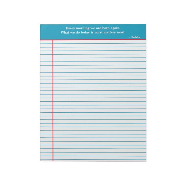 Personalisierte Notierungs-Notepad, Aqua & Red Notizblock (Rotiert)