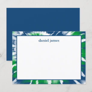 Personalisierte Notizkarte der blauen und grünen Einladung