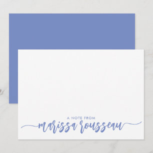 Personalisierte Notizkarte für den blauen modernen Mitteilungskarte
