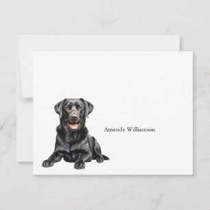 Personalisierte Notizkarte für schwarze Labradors Mitteilungskarte