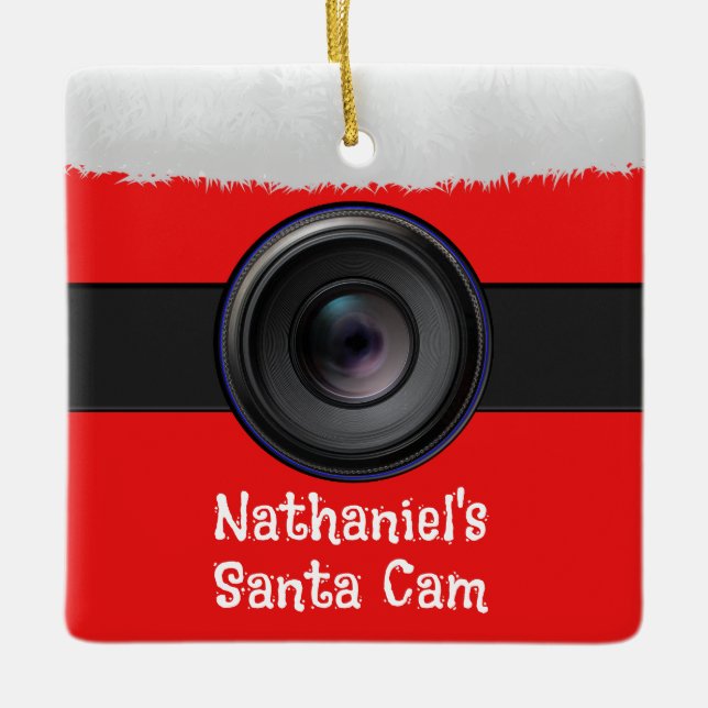 Personalisierte Novelty Santa Camera Keramikornament (Vorderseite)