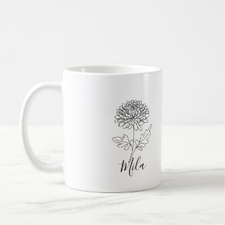Personalisierte November-Chrysantheme Geburtstagsb Kaffeetasse