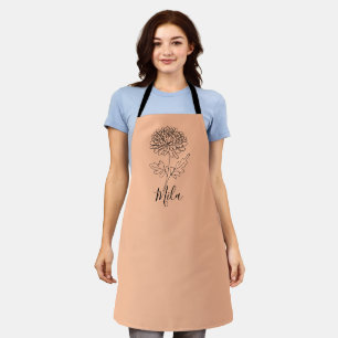 Personalisierte November-Chrysantheme Geburtstagsb Schürze