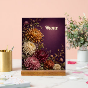 Personalisierte November-Geburtsblume Chrysantheme Acrylschild