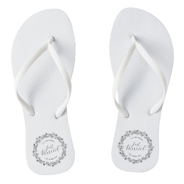 Personalisierte nur verheiratete Flora| Flip Flops (Fußbett)