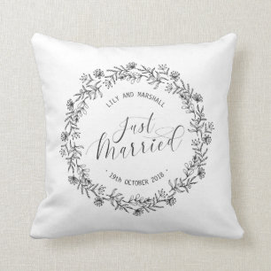 Personalisierte nur verheiratete Flora  Kissen