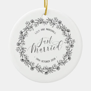 Personalisierte nur verheiratete Keramik Ornament