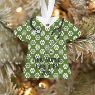 Personalisierte Nurse Scrub Top Ornament