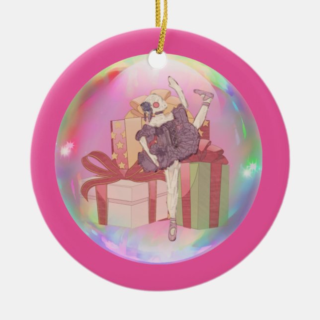 Personalisierte Nussknacker-Ballerina-Puppe Keramikornament (Vorne)